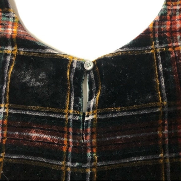 J Crew Stewart Black & Red Tartan Plaid Velvet Sleeveless Top Size 4 - Picture 8 of 10